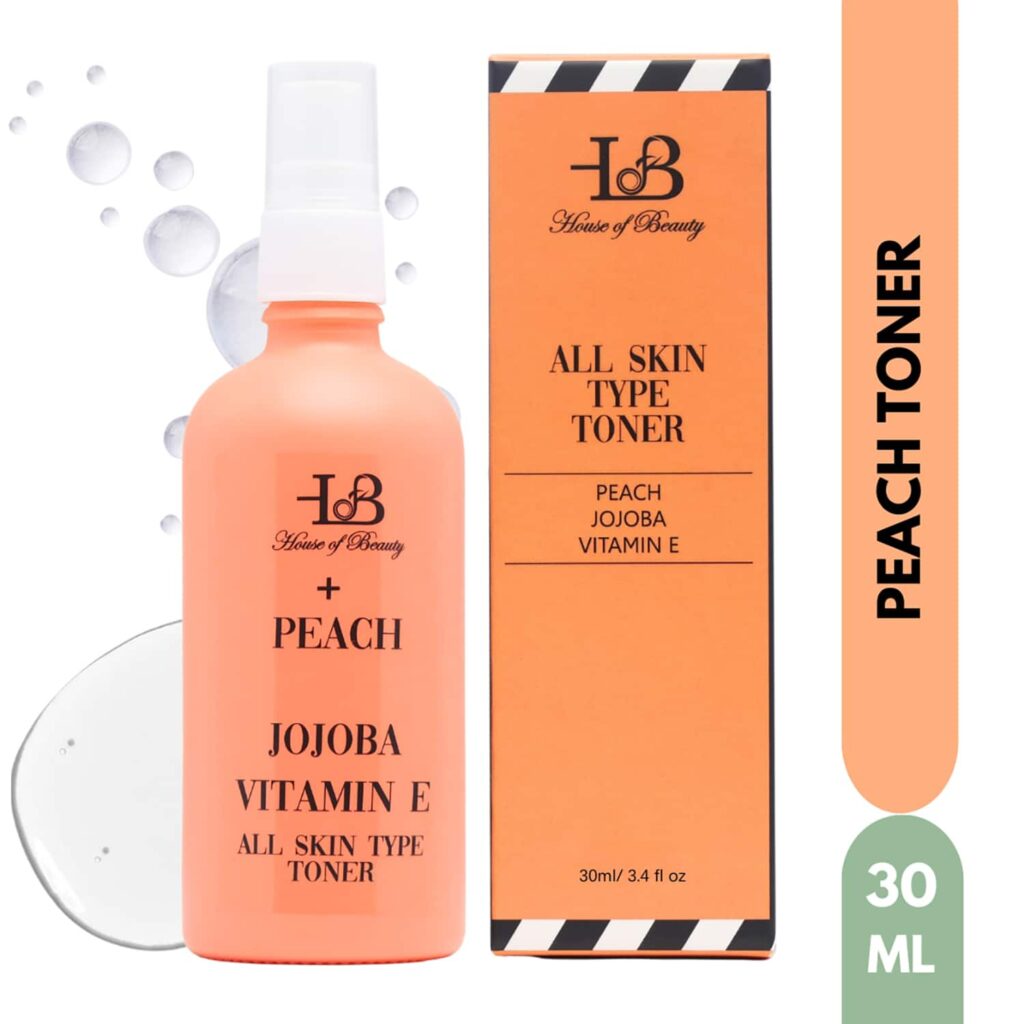 House of Beauty Peach + Jojoba Toner For Dry, Combination, Oily & Sensitive Skin (30 ml) - House of Beauty