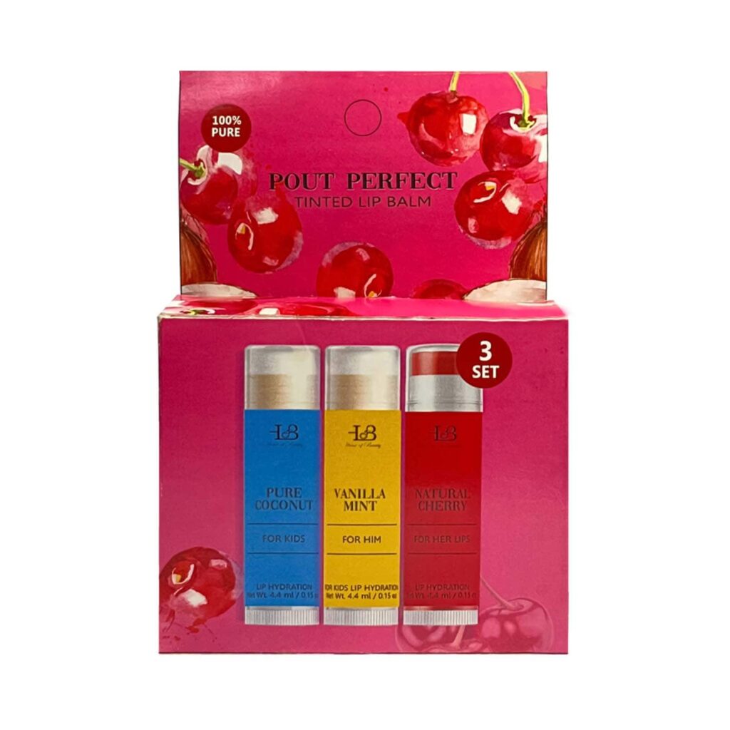 House of Beauty Pout Perfect Tinted Lip Balm (3Pcs) - House of Beauty