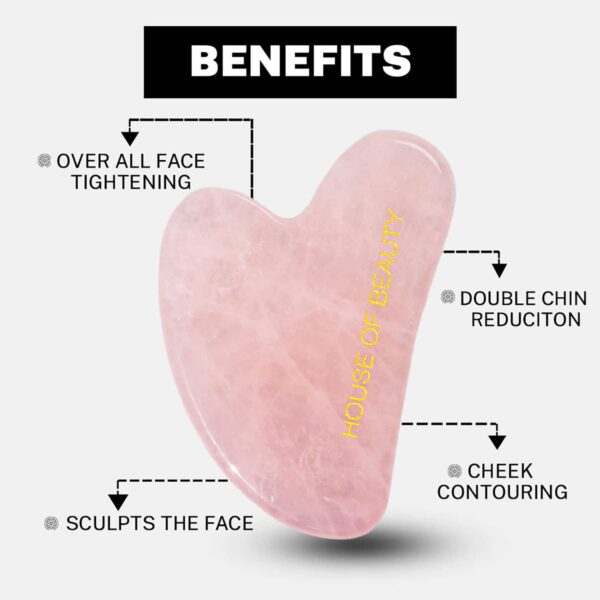 House of Beauty Rose Quartz Guasha Face Massager - House of Beauty