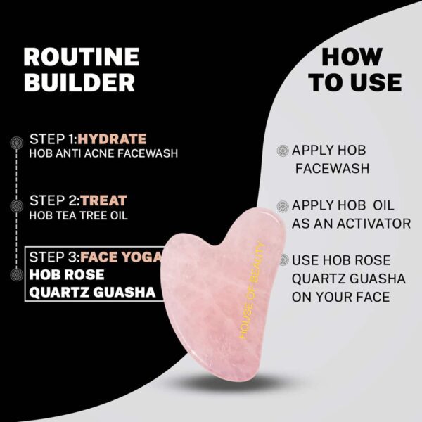 House of Beauty Rose Quartz Guasha Face Massager - House of Beauty