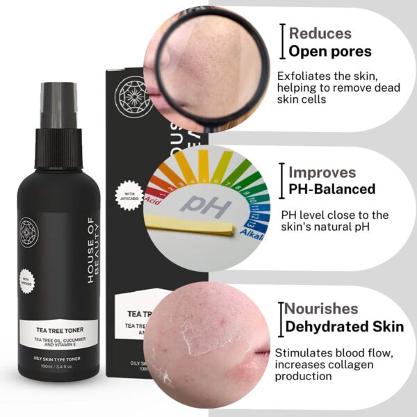 House of Beauty Tea Tree+Avocado Toner-Oily, Combination & Sensitive & Acne Prone Skin (100 ml) - House of Beauty