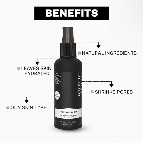 House of Beauty Tea Tree+Avocado Toner-Oily, Combination & Sensitive & Acne Prone Skin (100 ml) - House of Beauty