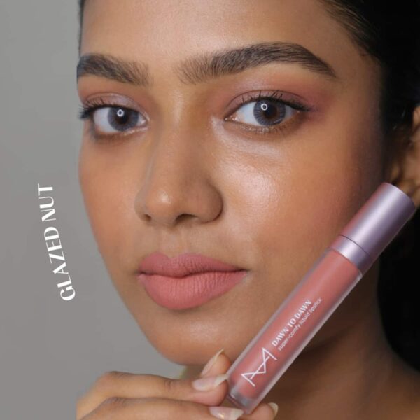 HOUSE OF MAKEUP Dawn To Dawn Super Stay Liquid Matte Lipstick - Glazed Nut (4.2 ml) - HOUSE OF MAKEUP