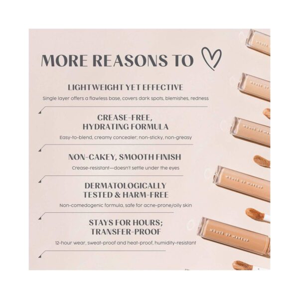HOUSE OF MAKEUP Zoom In Crease-Free, Creamy Concealer - FL01 Fair To Light Skin Tone (6 ml) - HOUSE OF MAKEUP
