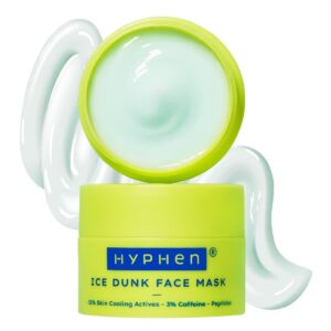 Hyphen Ice Dunk Instant Cooling Face Mask with 31% Skin Cooling Actives | 3% Caffeine - Instant Depuff, Tightening & Pore Reduction | Collagen Boost Cryo Therapy Face Pack For...