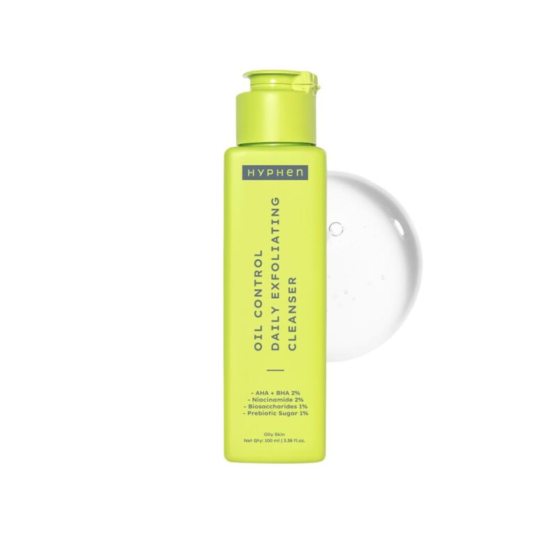 Hyphen Oil Control 2% AHA + BHA, Salicylic Acid Face Wash for Oily Skin & Acne| Daily Exfoliating Cleanser with 2% Niacinamide | Deep Cleanses & Removes Dirt | For Men & Women -...