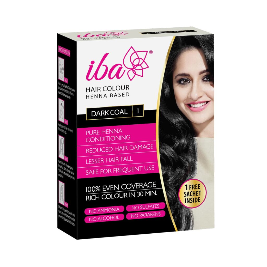 Iba Hair Color Henna Based For Women - Dark Coal (70g) - Iba