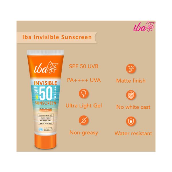 Iba Invisible Sunscreen SPF 50 Pa++++ (80g) - Iba