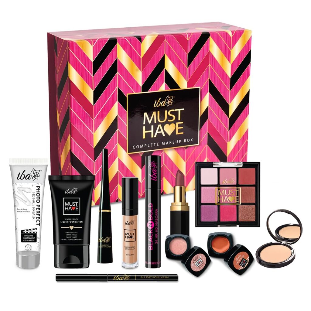 Iba Must Have Complete Makeup Box for Women (Fair) with 11 Essential Products | Waterproof | Bridal Makeup | Full Face Makeup | 100% Vegan & Cruelty Free