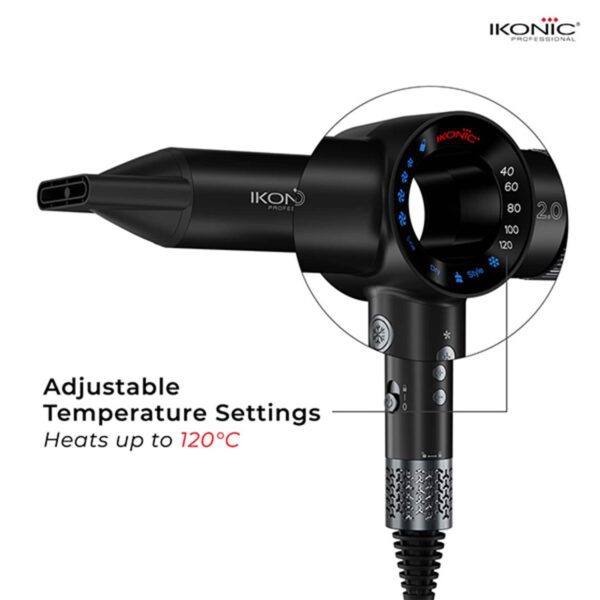 Ikonic Hair Dryer ID 2.0 - Black and Metallic Silver (1 pc) - Ikonic Professional
