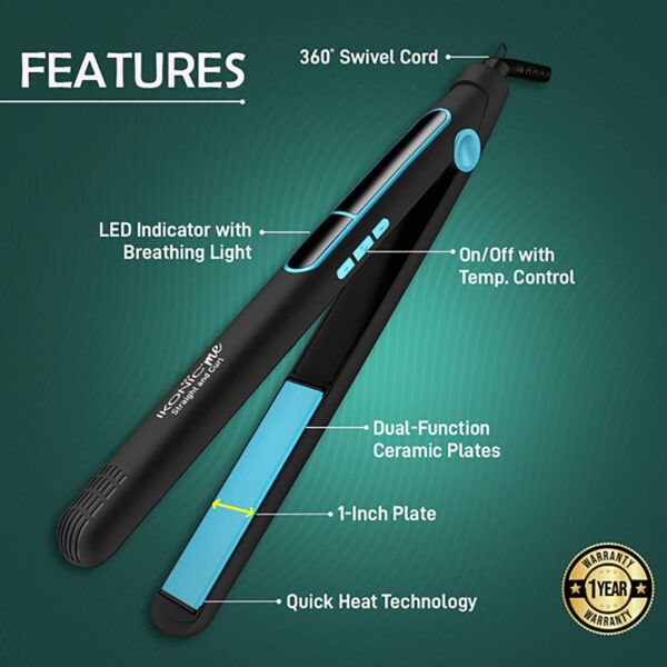 Ikonic Me 2 In 1 Straight and Curl Slim - Black - Ikonic Me