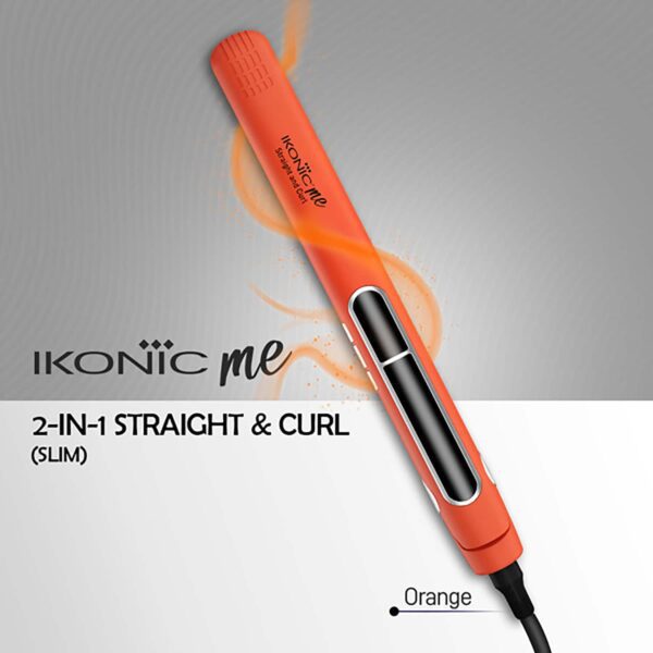 Ikonic Me 2 In 1 Straight and Curl Slim - Orange - Ikonic Me