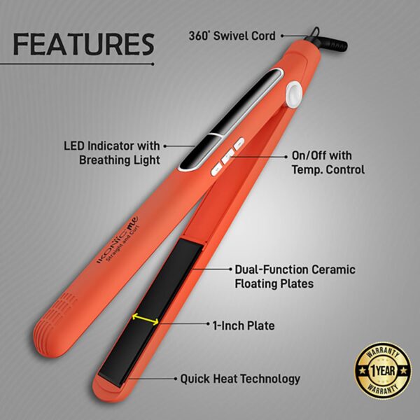 Ikonic Me 2 In 1 Straight and Curl Slim - Orange - Ikonic Me