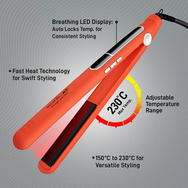 Ikonic Me 2 In 1 Straight and Curl Slim - Orange - Ikonic Me