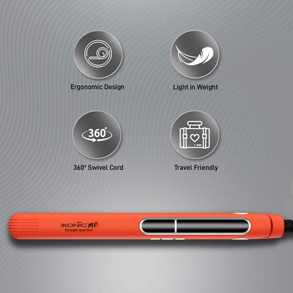 Ikonic Me 2 In 1 Straight and Curl Slim - Orange - Ikonic Me