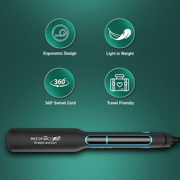 Ikonic Me 2 In 1 Straight and Curl Wide - Black - Ikonic Me