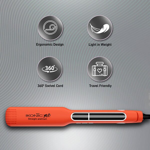 Ikonic Me 2 In 1 Straight and Curl Wide - Orange - Ikonic Me
