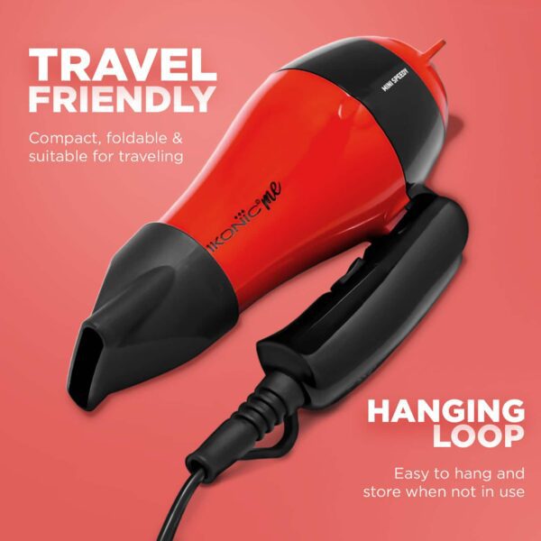 Ikonic Me Mini Speedy Hair Dryer - Black & Red (1 pc) - Ikonic Me