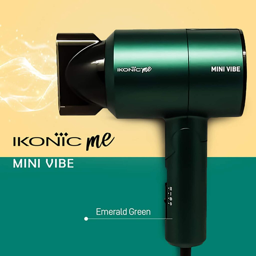 Ikonic Me Mini Vibe Hair Dryer - Black & Emerald (1 pc) - Ikonic Me