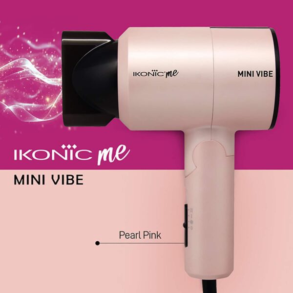 Ikonic Me Mini Vibe Hair Dryer - Black & Pearl Pink (1 pc) - Ikonic Me