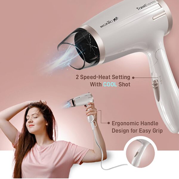 Ikonic Me Travel Express Hair Dryer - White (1 pc) - Ikonic Me