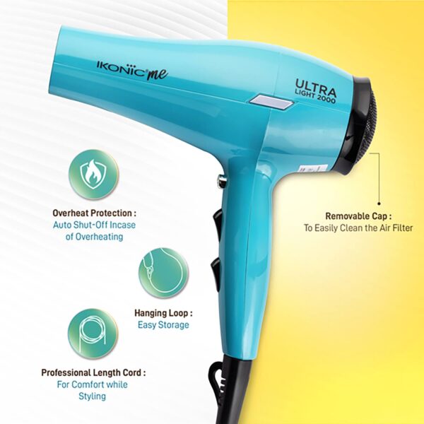 Ikonic Me Ultralight 2000 Hair Dryer - Teal (1 pc) - Ikonic Me