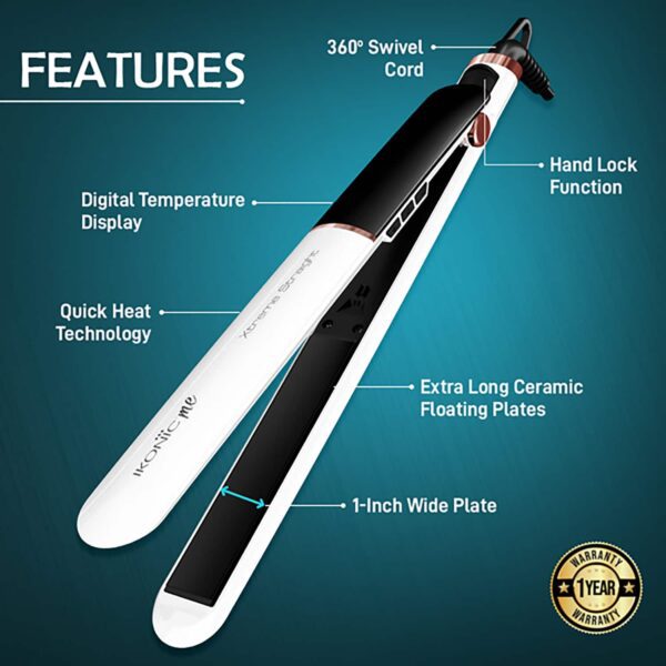Ikonic Me Xtreme Straightener (Pearl) (1 pc) - Ikonic Me