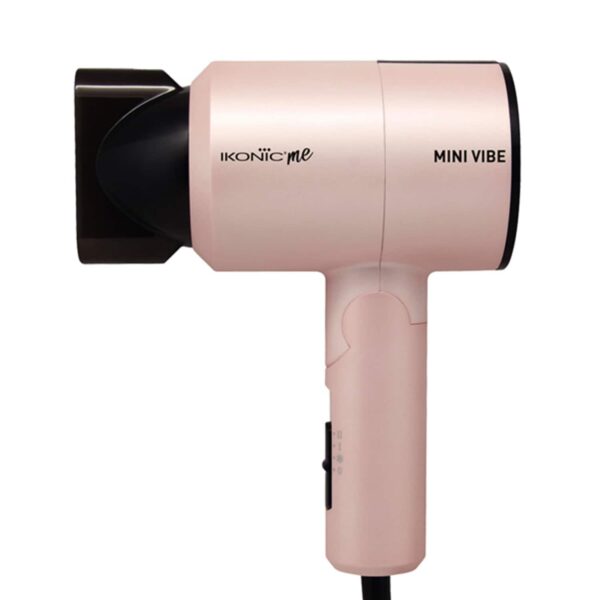 Ikonic Professional Black Beauty Hair Iron Straightener and Mini Vibe Pearl Pink Hair Dryer Combo - Ikonic Professional