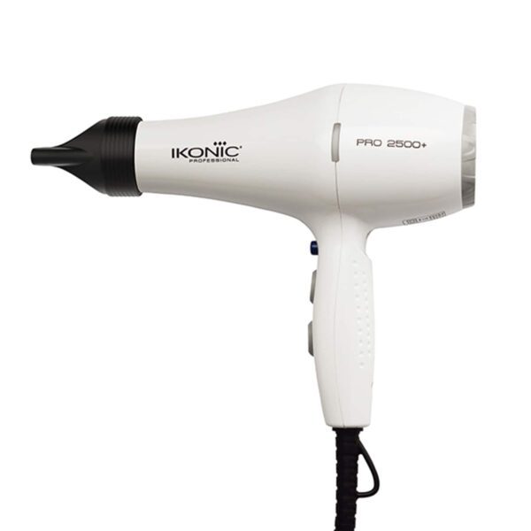 Ikonic Professional Pro Straight Black Hair Straightener and 2500+ Pro White Hair Dryer Combo - Ikonic Professional