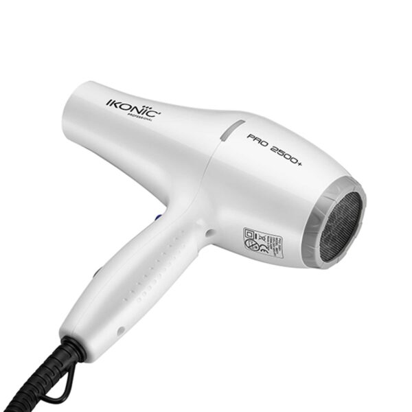 Ikonic Professional Pro Straight Black Hair Straightener and 2500+ Pro White Hair Dryer Combo - Ikonic Professional