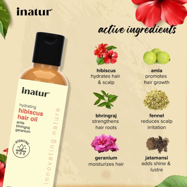 Inatur Hibiscus Re Growth Hair Oil (100ml) - Inatur