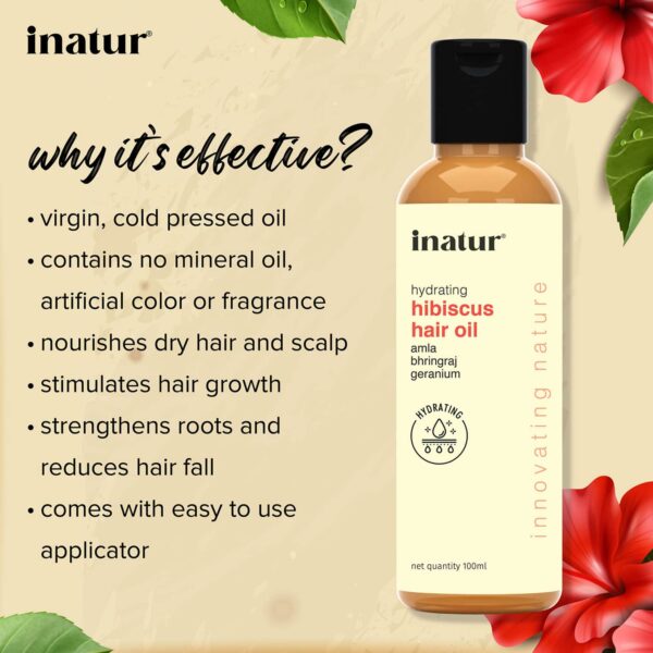 Inatur Hibiscus Re Growth Hair Oil (100ml) - Inatur