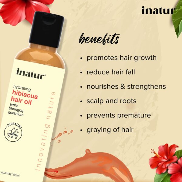 Inatur Hibiscus Re Growth Hair Oil (100ml) - Inatur