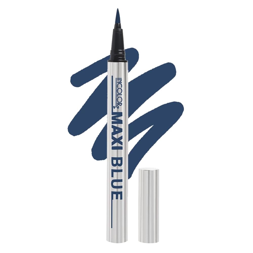 INCOLOR Ic058 Maxi Matte Eyeliner, Long Lasting, Light Weight, Smudgeproof Sketch Pen Eyeliner For Girl & Women, 2G (Blue)