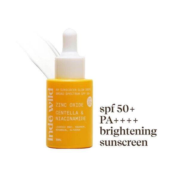 Inde Wild AM Sunscreen Glow Drops SPF 50+ PA++++ (30 ml) - Inde Wild