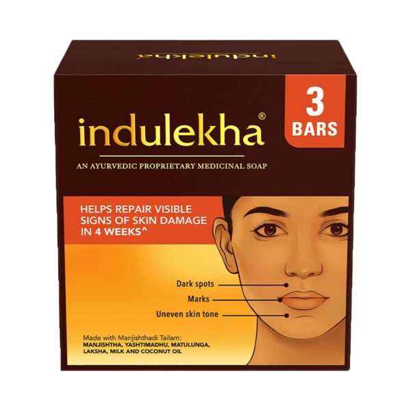 Indulekha Ayurvedic Proprietary Medicine Soap Bar Pack (3Pcs) - Indulekha