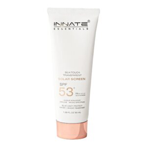 Innate's Silk-Touch Transparent Solar Sunscreen SPF 53+ PA++++ for Men & Women - 50ml | Broad Spectrum UVA/UVB Protection,Non-Comedogenic,Hypoallergenic | Sweat & Water...