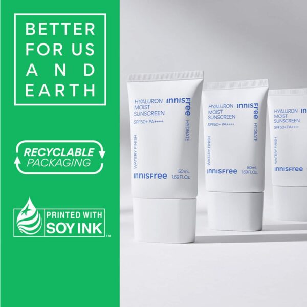 Innisfree Hyaluron Moist Sunscreen SPF50+ PA++++ No White Cast Watery Finish Mini (25 ml) - Innisfree
