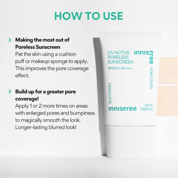 Innisfree UV Active Poreless Sunscreen (50ml) - Innisfree