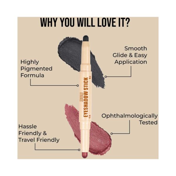 Insight Cosmetics Duo Eyeshadow Stick - Charcoal Charm & Blush (2 g) - Insight Cosmetics