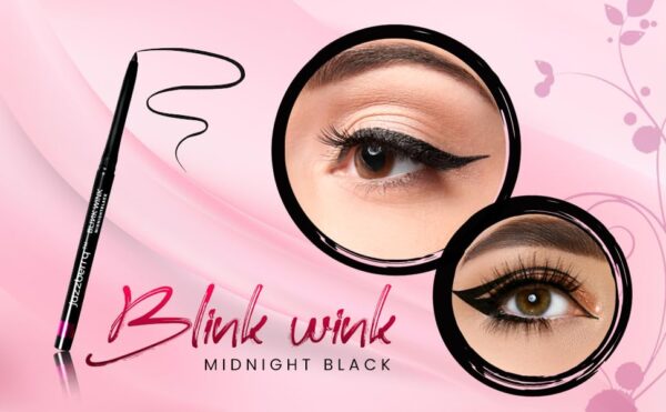 JAZZBERRY Blinkwink All Day Wear Kajal Pencil Midnight Black | Waterproof & Smudge Proof | 24 Hours Long Stay | Deep Matte Finish Bold Smooth Line - 30gm