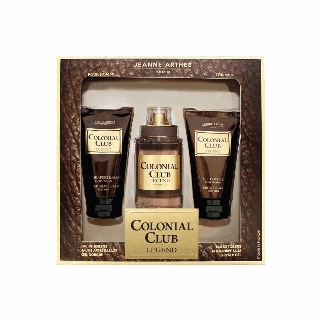Jeanne Arthes Colonial Club Legend Gift Set : Eau de Toilette 100ml, After Shave Balm, Shower Gel (3 pcs) - Jeanne Arthes