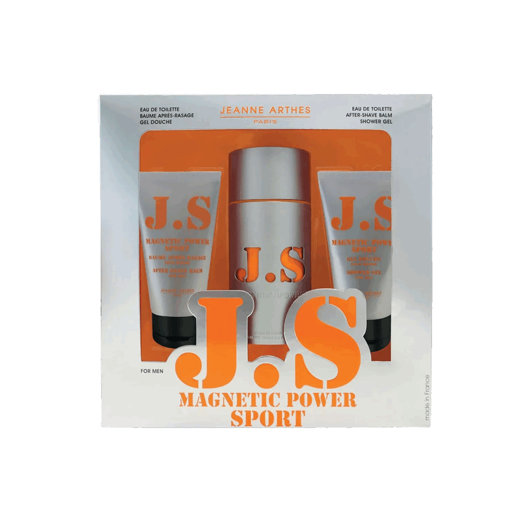 Jeanne Arthes JS Magnetic Sport Gift Set : Eau de Toilette, Shower Gel, After Shave Balm (3 pcs) - Jeanne Arthes