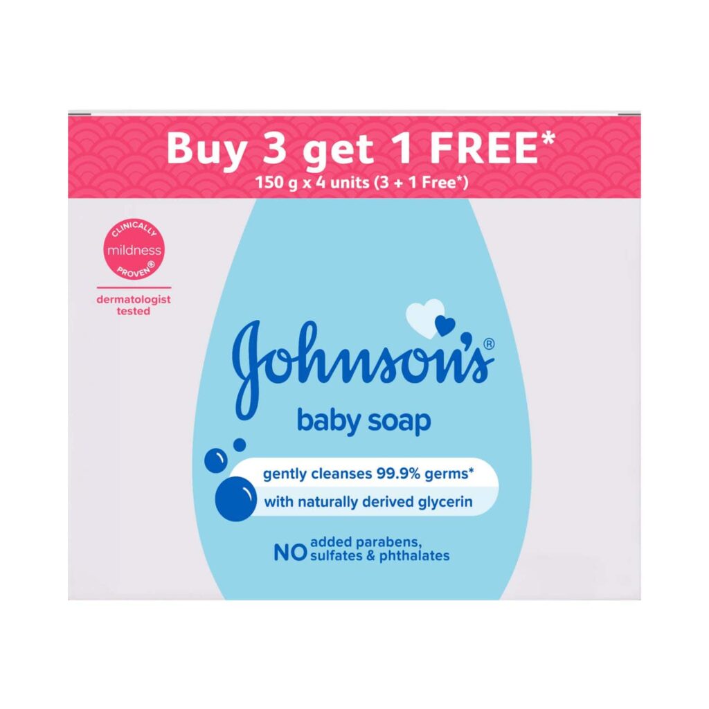 Johnson's Baby Soap Buy 3 Get 1 Free Combo (4 Pcs) - Johnson's Baby