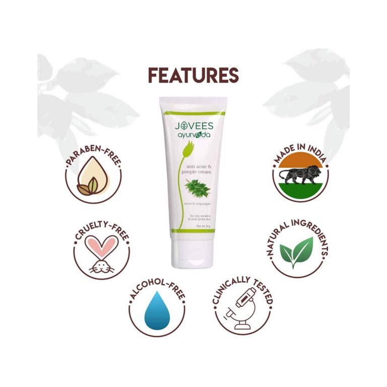 Jovees Ayurveda Neem & Long Pepper Anti Acne & Pimple Cream (60g) - Jovees