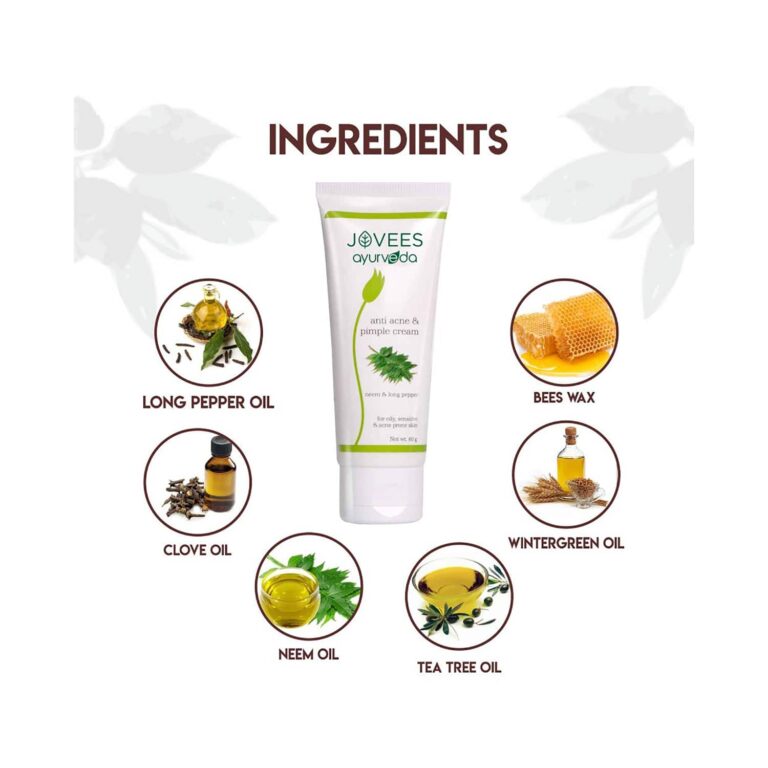 Jovees Ayurveda Neem & Long Pepper Anti Acne & Pimple Cream (60g) - Jovees