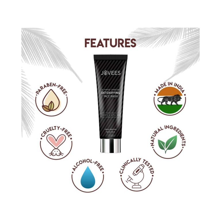 Jovees Detoxifying Activated Charcoal Facewash (120ml) - Jovees