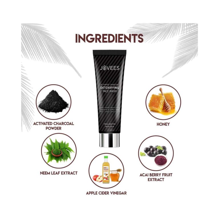 Jovees Detoxifying Activated Charcoal Facewash (120ml) - Jovees
