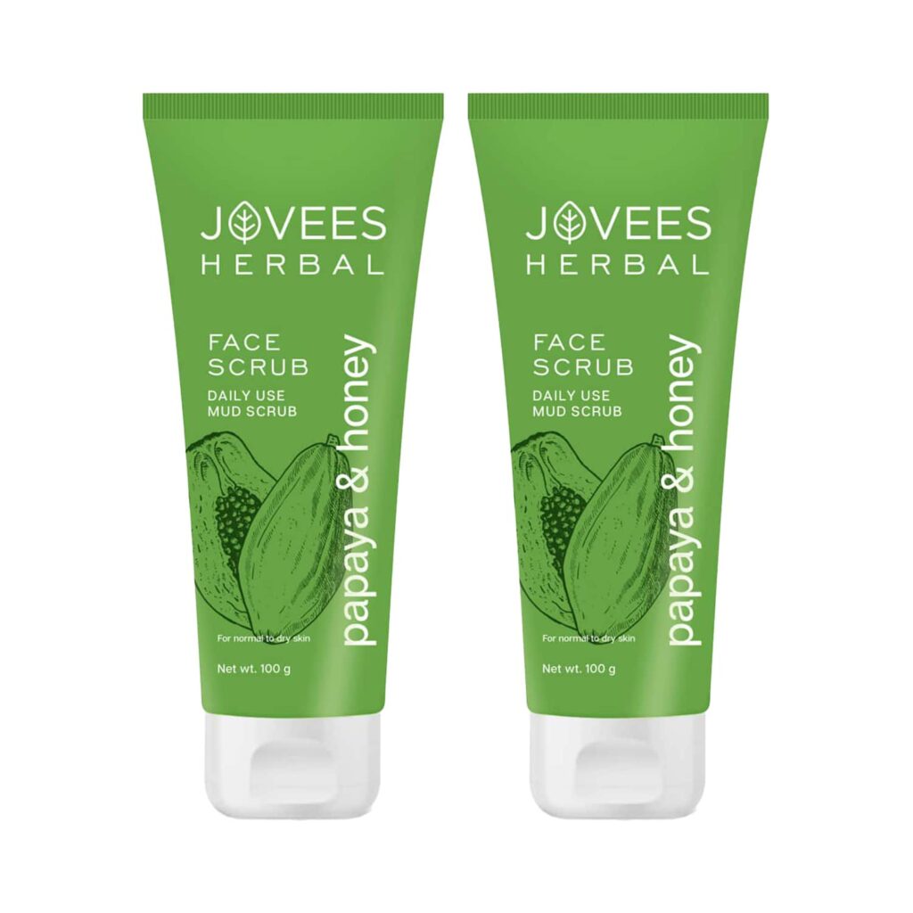 Jovees Face Scrub Papaya & Honey (100 g) Pack of 2 Combo - Jovees