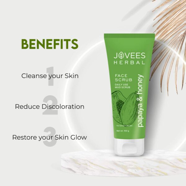 Jovees Face Scrub Papaya & Honey (100 g) Pack of 2 Combo - Jovees